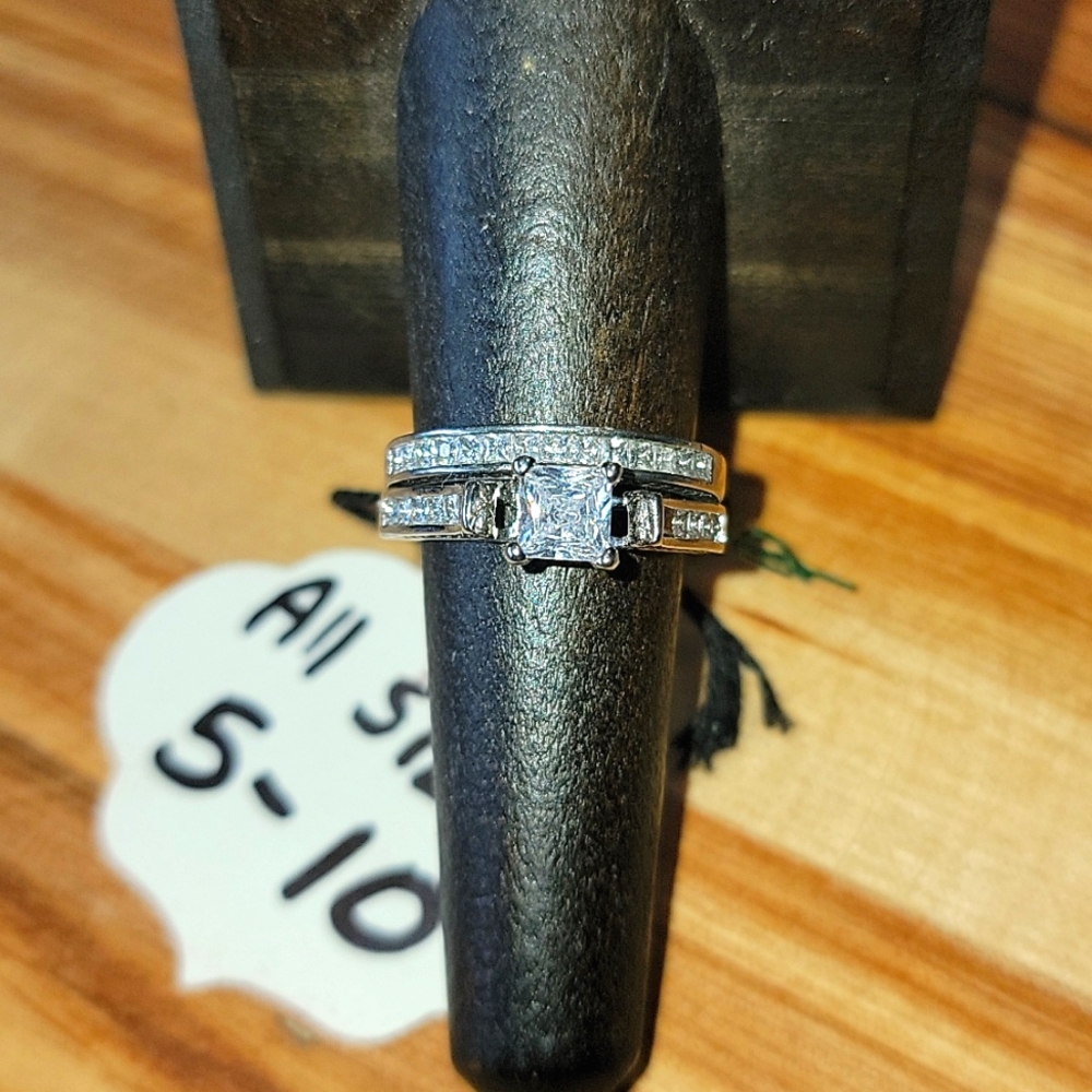 New Square Princess Cut Costume Ring 💍 Beautiful S925 Sterling